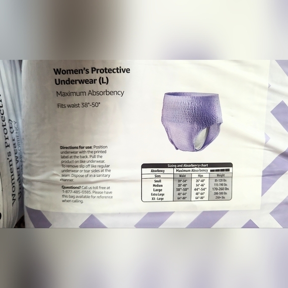 Solimo Incontinence & Postpartum Underwear for Women, Maximum Absorbency New - Picture 3 of 5